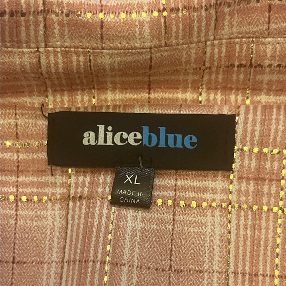 Alice Blue Pink Plaid Long Blazer with Chain Belt size XL - Picture 5 of 9